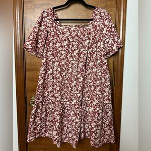 Abercrombie & Fitch Dress - Square Neck, Terracotta & Floral